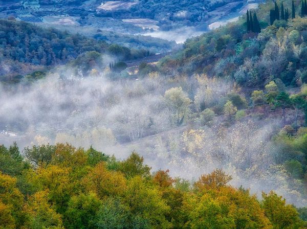 Eggers, Julie 아티스트의 Italy-Tuscany Autumn morning with fog in the Tuscan valley작품입니다.